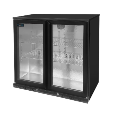 Flessenkoeler 200L met 2 glazen deuren B900 x D525 x H900mm