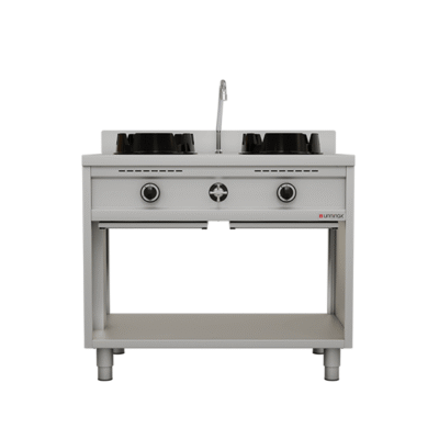 Gaswokfornuis 2x15kW met 2 kookzones B1000 x D600 x H850mm