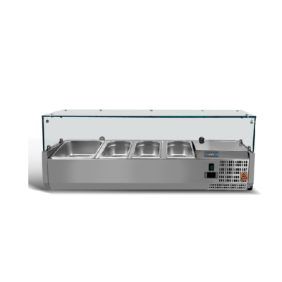 Gekoelde Opzetkoelvitrine 4 containers B1200 x D395 x H435mm
