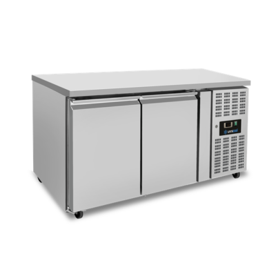 Koelwerkbank met 2 deuren – zonder opstaande rand – B139 x D70 x 85cm