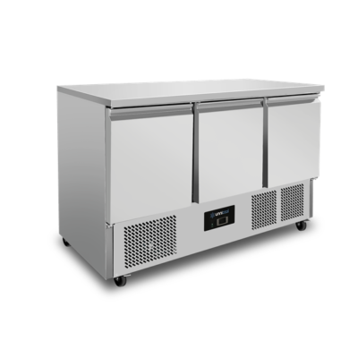Koelwerkbank met 3 deuren B137 x D70 x H85cm