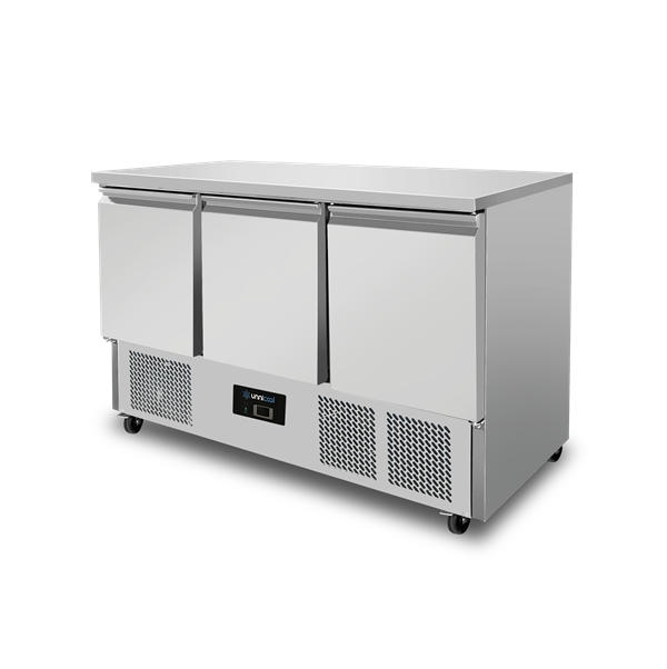 Koelwerkbank met 3 deuren B137 x D70 x H85cm - Afbeelding 2