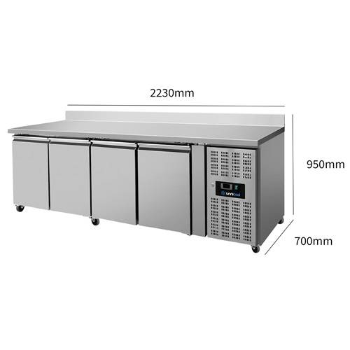 Koelwerkbank met 4 deuren B223 x D70 x H85cm - Afbeelding 3