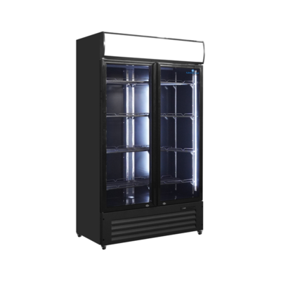 Professionele displaykoelkast 900L met 2 glazen deuren