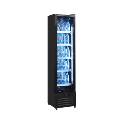Slank model displaykoelkast 164L met 1 glazen deur